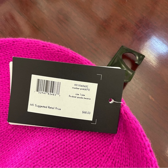 Kate Spade Flocked Ribbed Spade Beanie - Picture 4 of 5